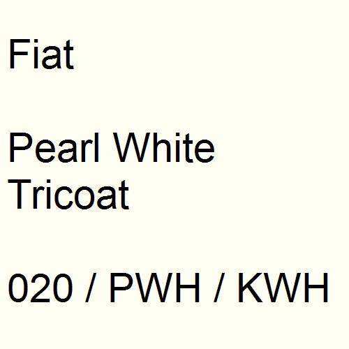 Fiat, Pearl White Tricoat, 020 / PWH / KWH.